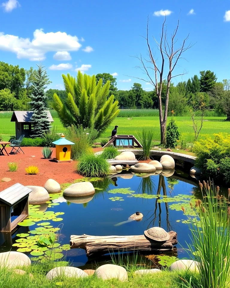 wildlife viewing pond with birdhouses wildlife viewing pond with birdhouses - 15 Farm Pond Ideas