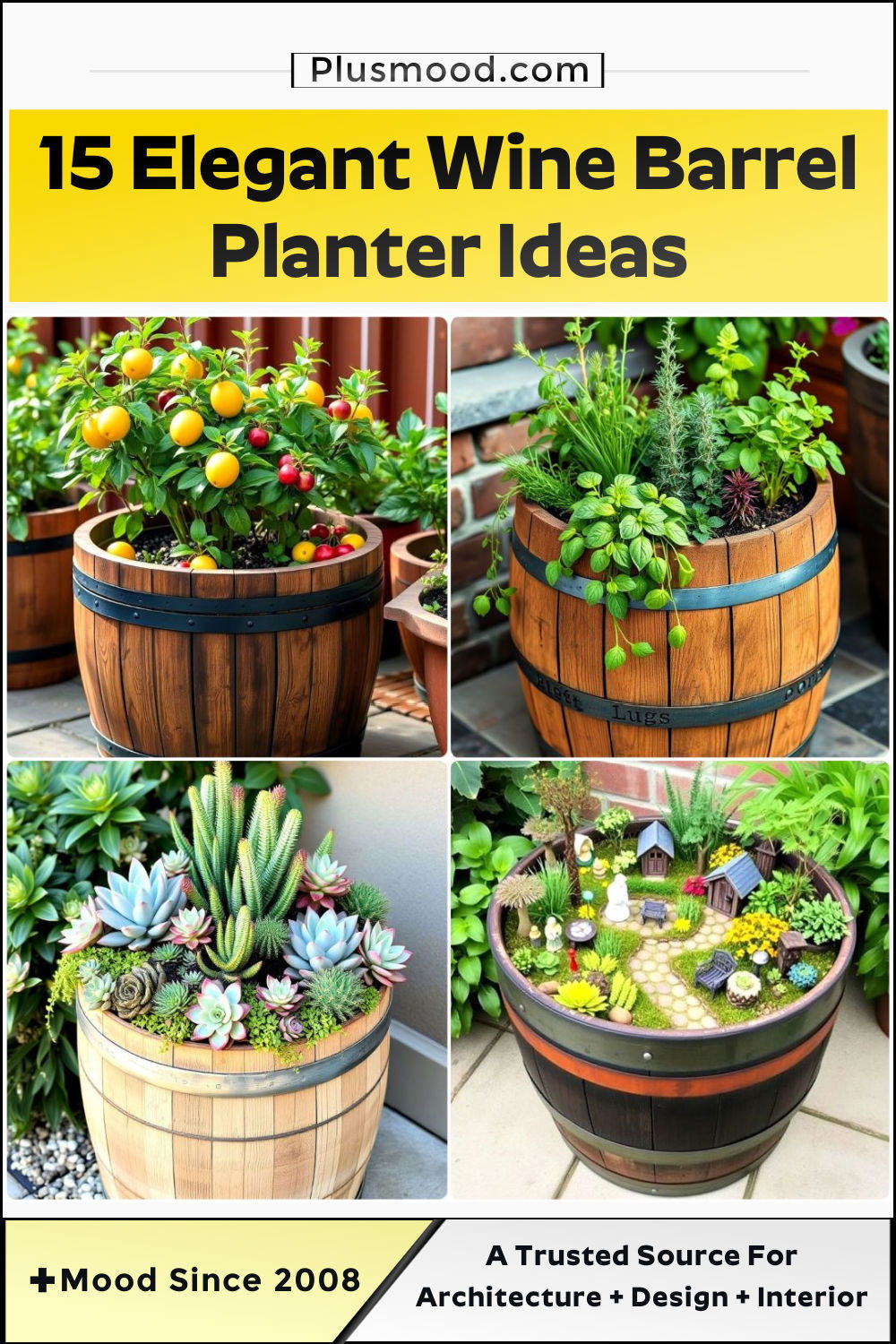 wine barrel planter ideas