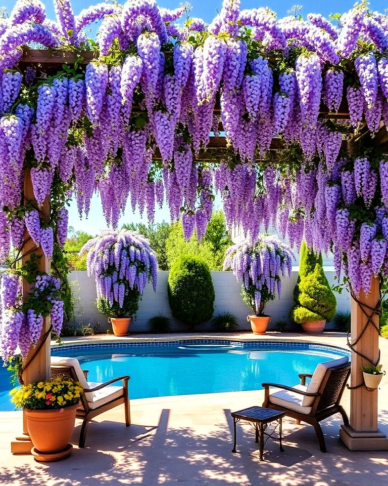 wisteria covered pergola wisteria covered pergola - 20 Pool Canopy Ideas