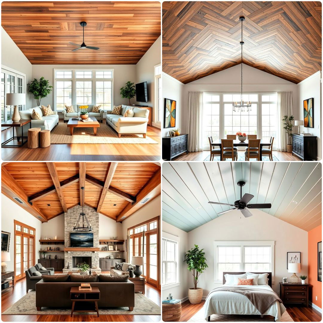 wood plank ceiling ideas