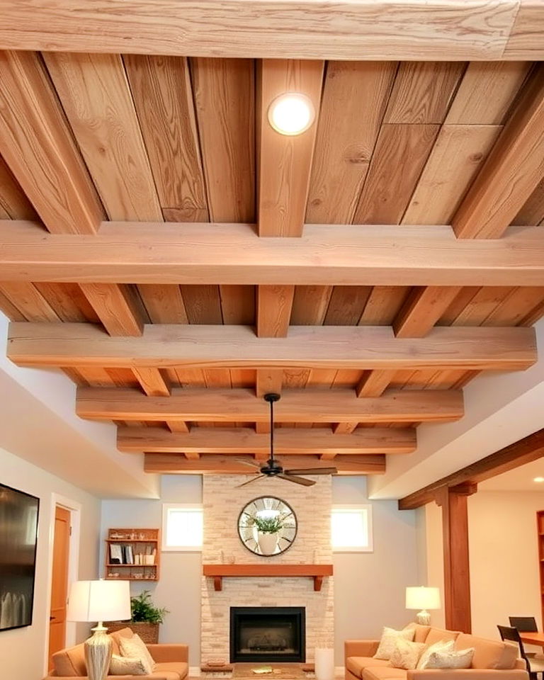 wooden beam accents ceiling wooden beam accents ceiling - 20 Exposed Basement Ceiling Ideas