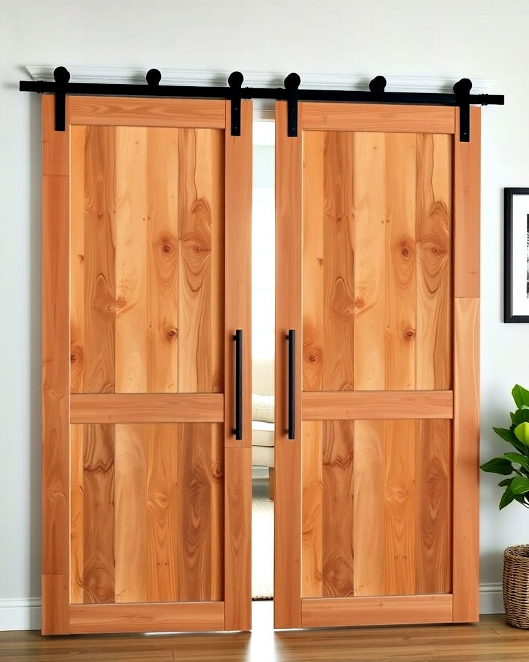 wooden panel curtains for rustic sophistication - 20 Doorway Curtain Ideas