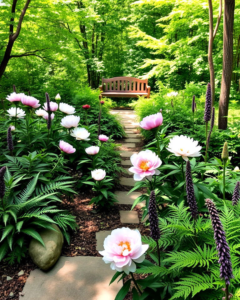 woodland inspired peony garden - 15 Peony Garden Design Ideas