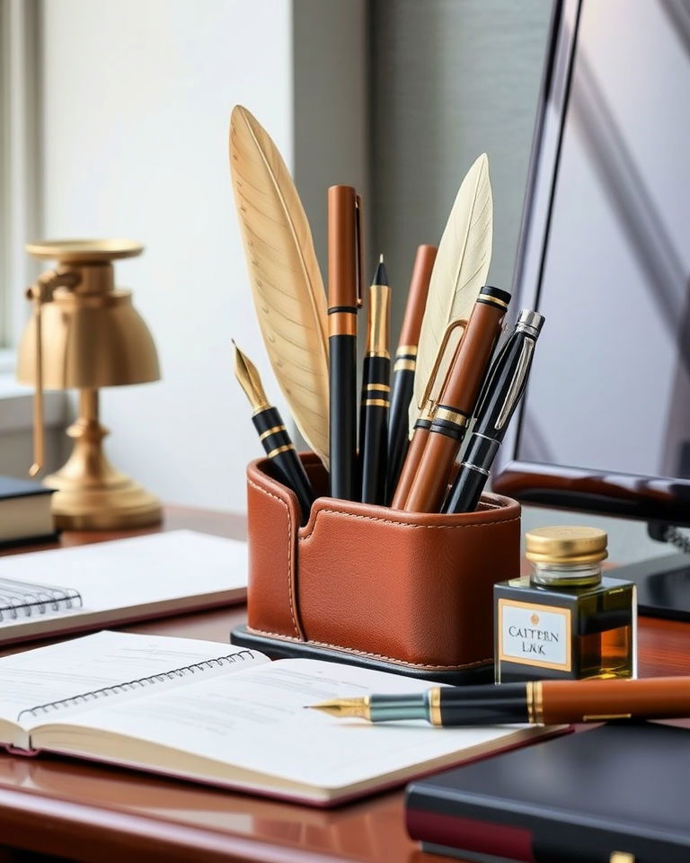 worn writing tools for dark academia study room