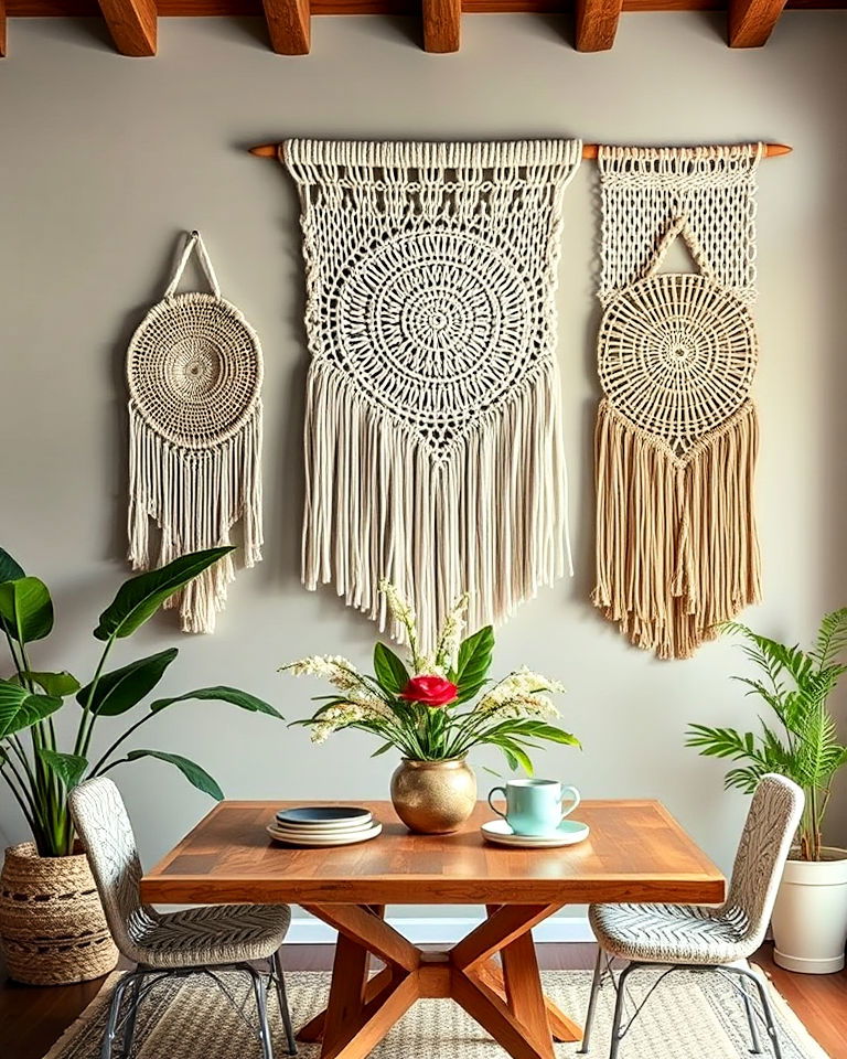 woven tapestries for a bohemian dining room decor - 15 Bohemian Tropical Bohemian Decor