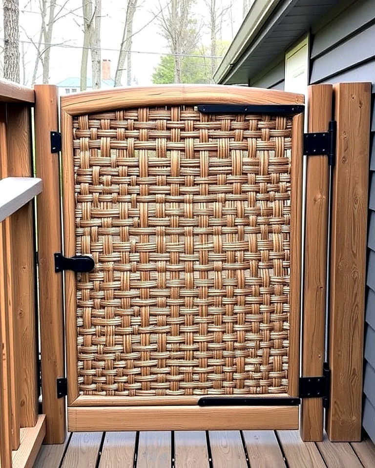 woven wood deck gate - 25 Deck Gate Ideas
