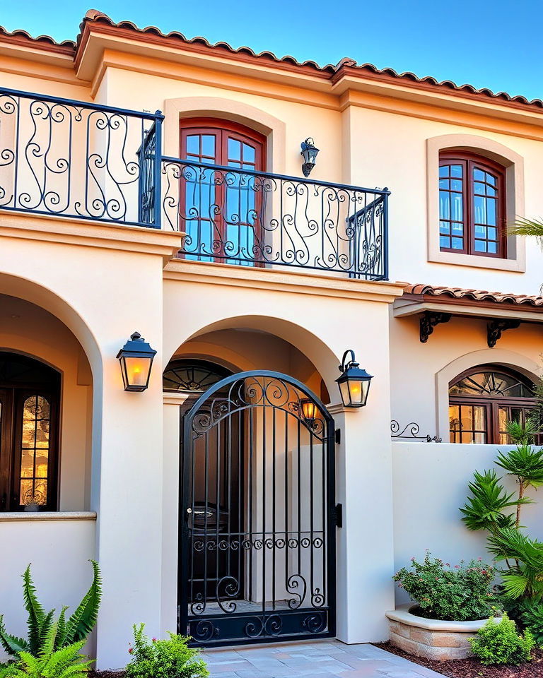 wrought iron details for mediterranean house exterior - 25 Mediterranean House Exterior Ideas
