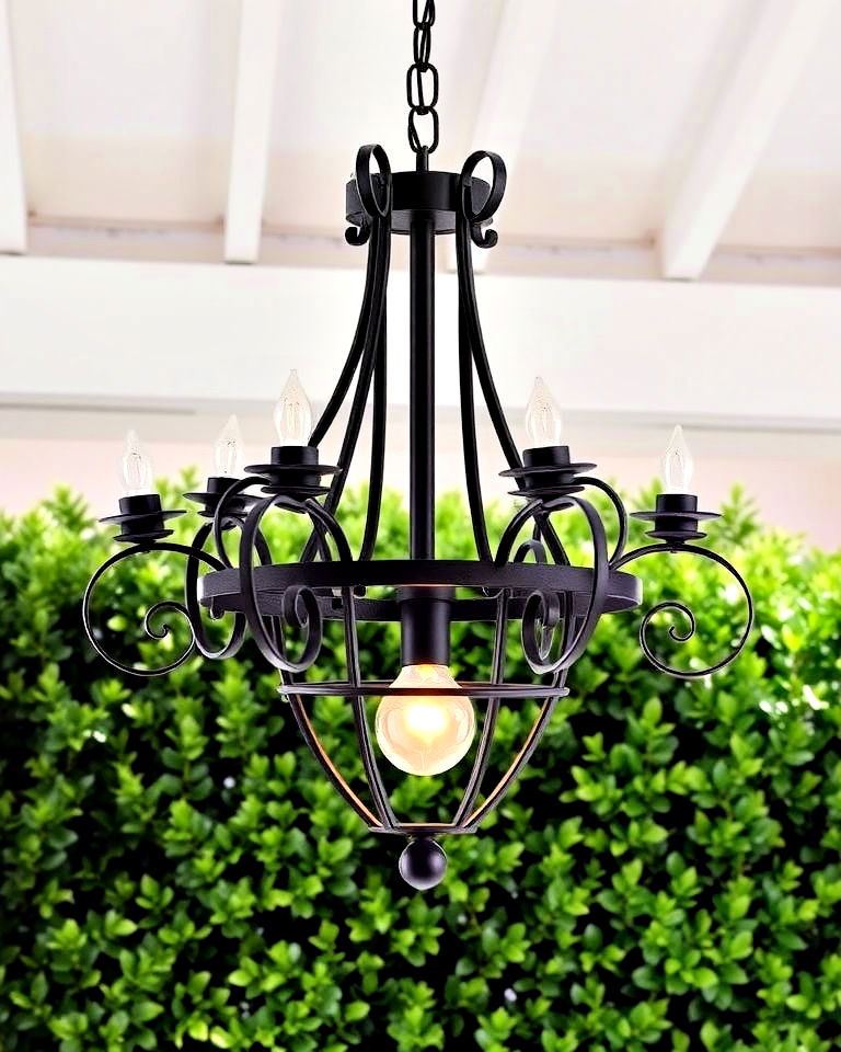 wrought iron elegance chandelier - 15 Outdoor Chandelier Ideas
