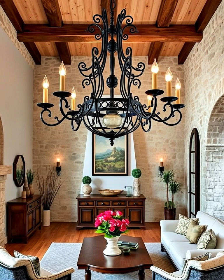 wrought iron fixtures for classic elegance - 15 Rustic Italian Decor Ideas