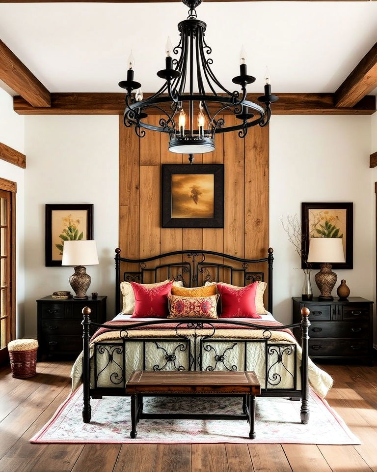 wrought iron fixtures western interior - 25 Western Interior Design Ideas