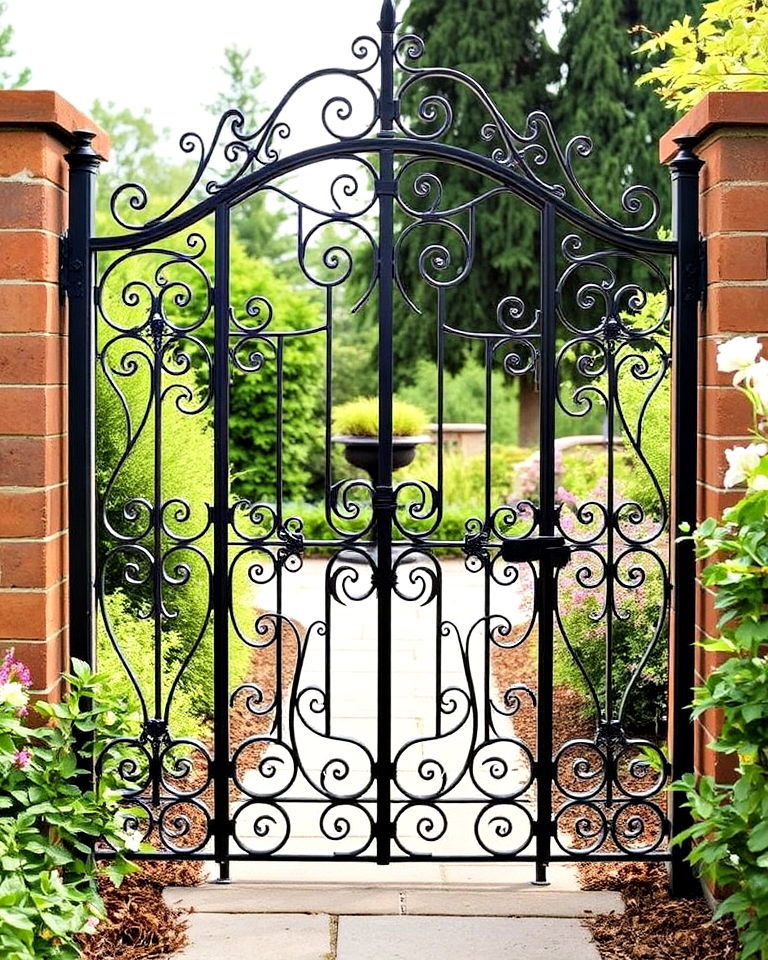 wrought iron metal garden gate - 20 Metal Garden Gate Ideas