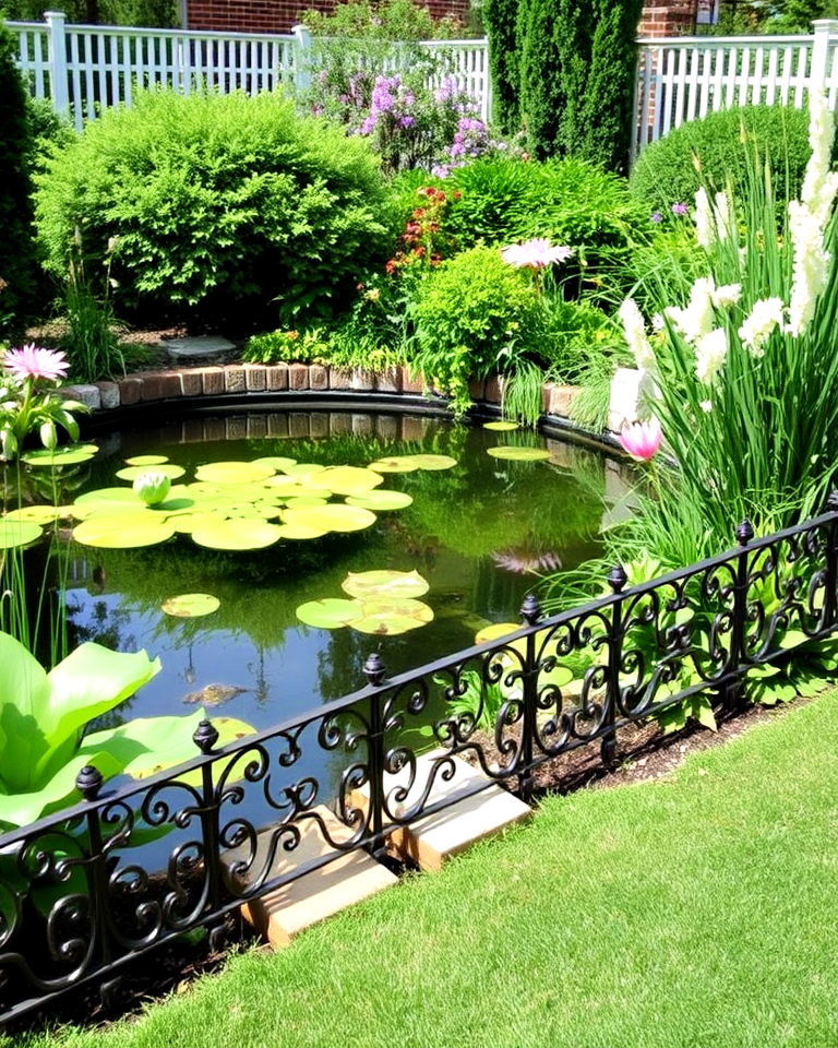 wrought iron pond edging - 20 Pond Edging Ideas