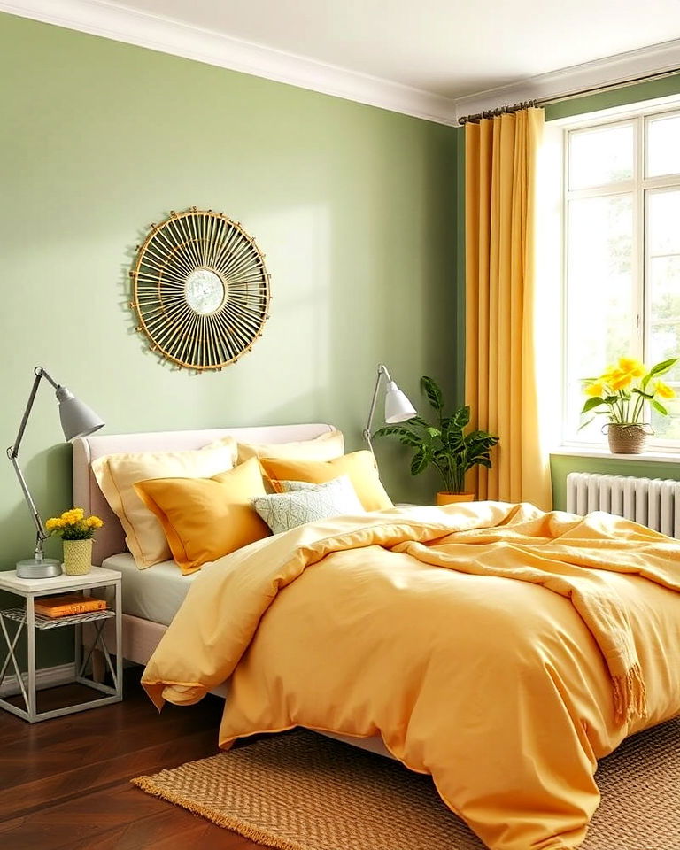yellow and green bedroom - 15 Combination Colors That Go With Yellow at Home
