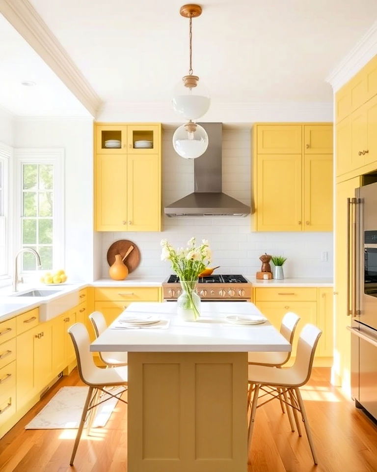 yellow and white kitchen - 15 Combination Colors That Go With Yellow at Home