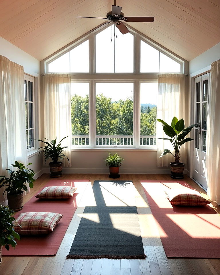 yoga and meditation retreat sunroom - 15 Second Floor Sunroom Ideas