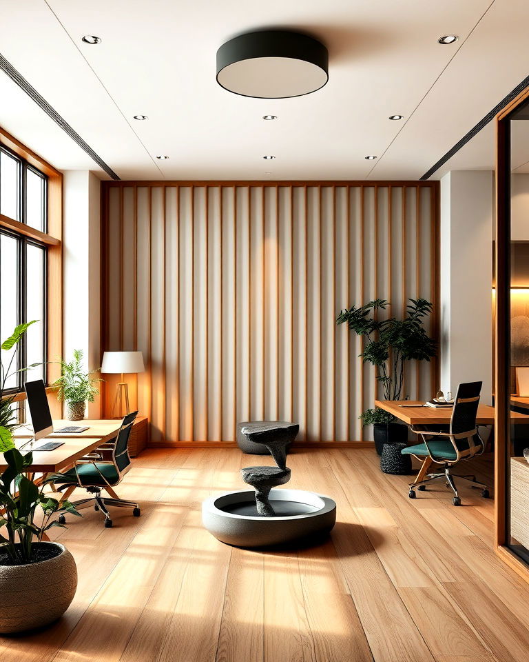 zen inspired workspace - 25 Office Interior Design Ideas