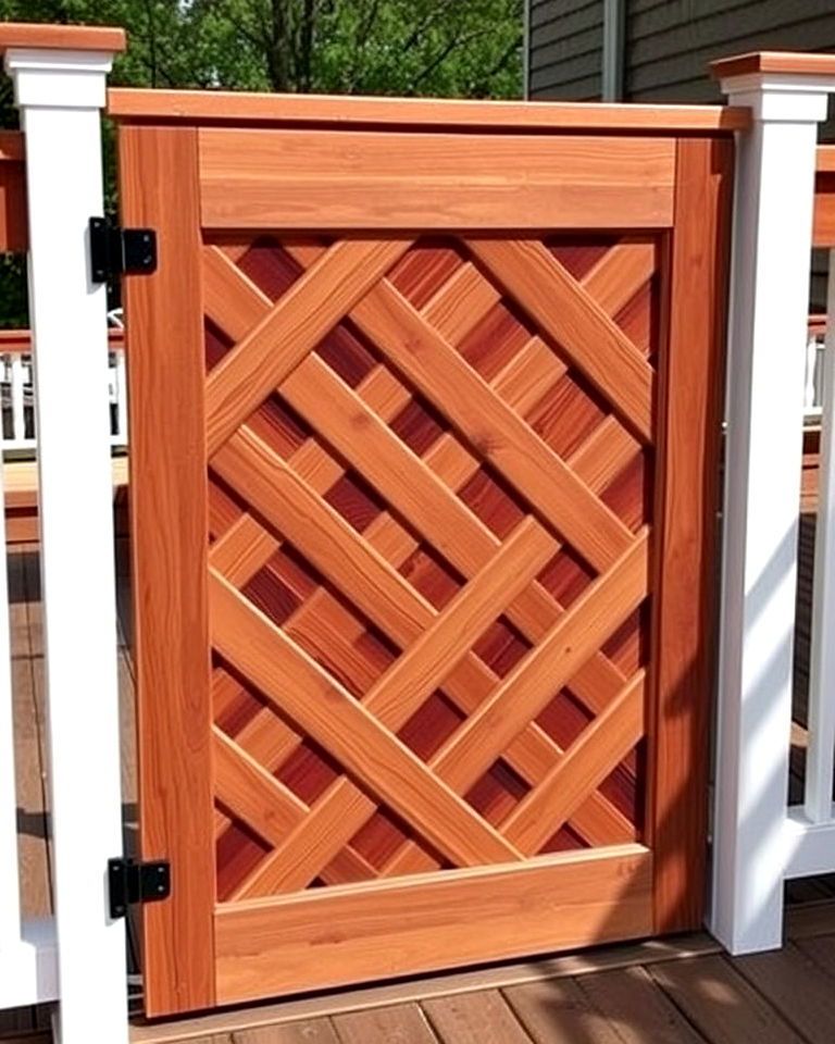 zigzag pattern deck gate - 25 Deck Gate Ideas