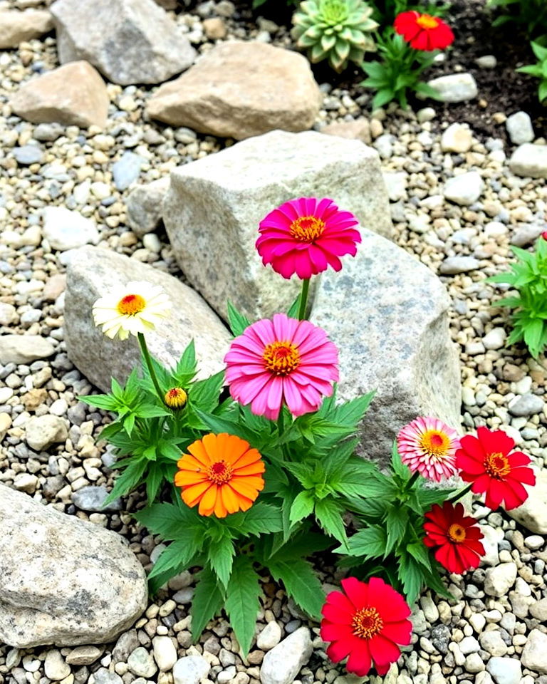 zinnias in rock gardens - 20 Zinnia Garden Ideas