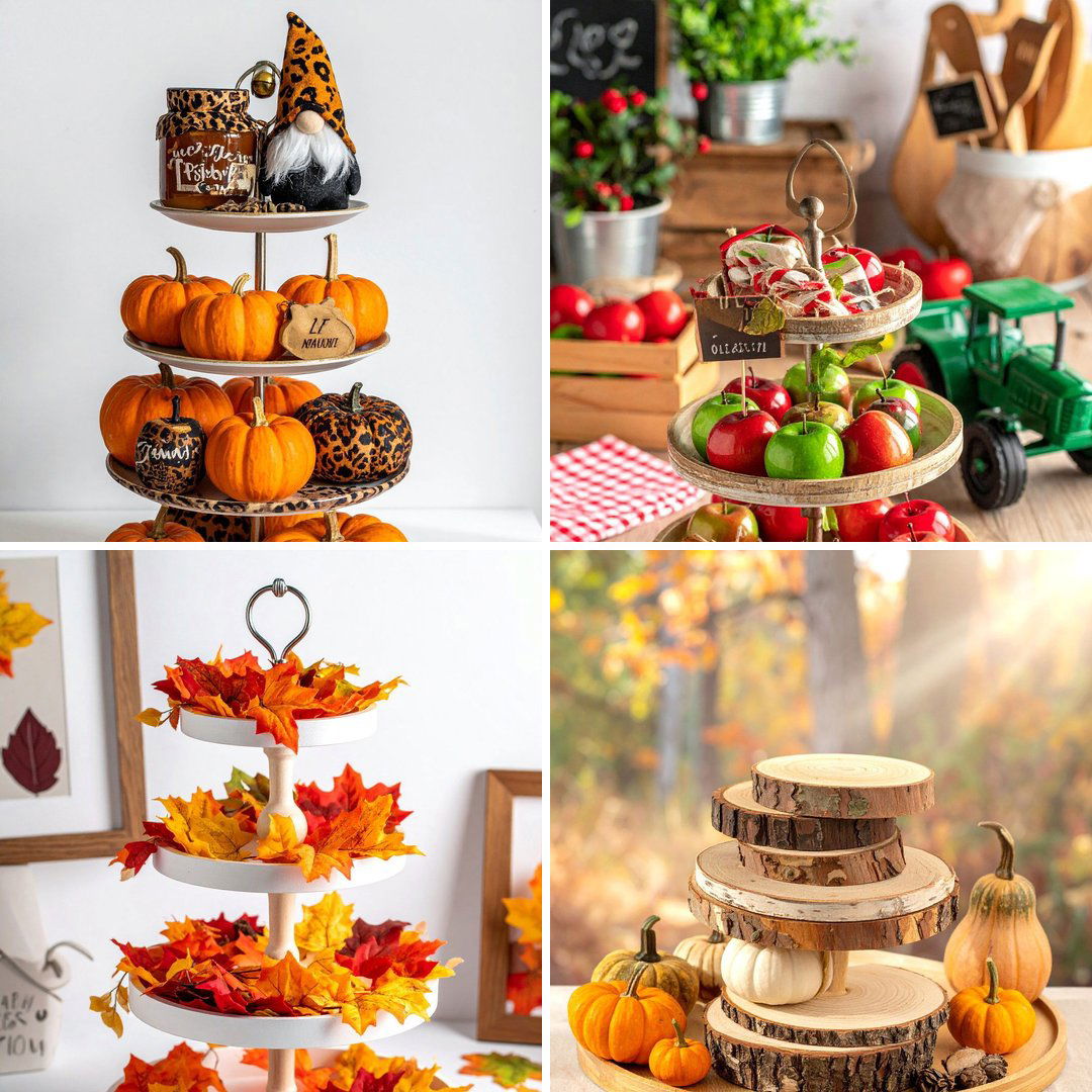 20 Fall Tiered Tray Decor Ideas To Style Small Spaces