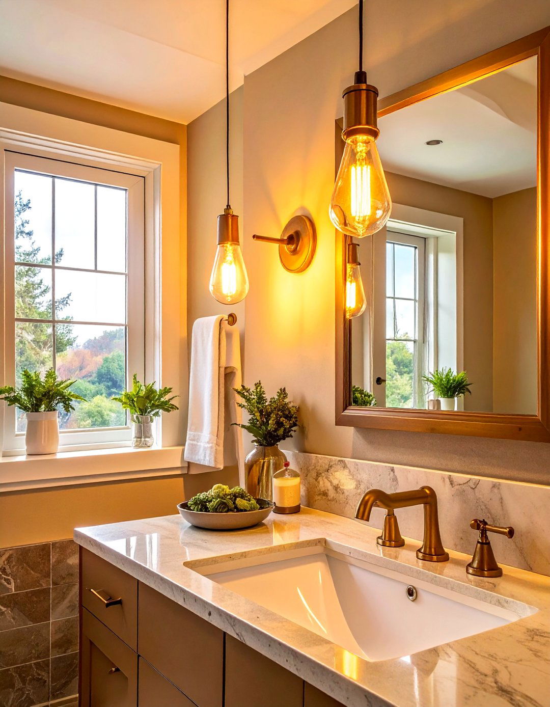 Amber Lighting Fixtures - 20 fall bathroom decor ideas