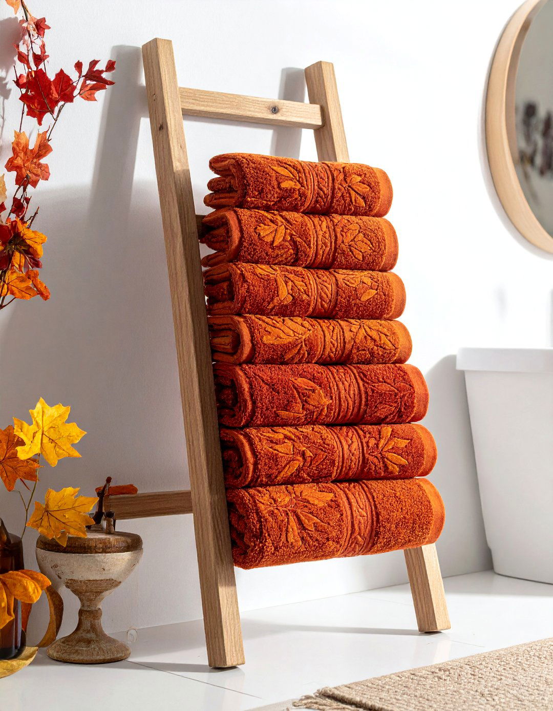 Autumn Towel Collection - 20 fall bathroom decor ideas