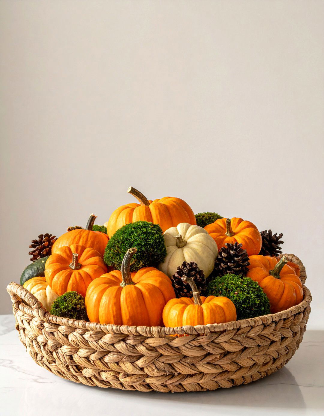 Basket Full of Pumpkins - 20 fall pumpkin decor ideas