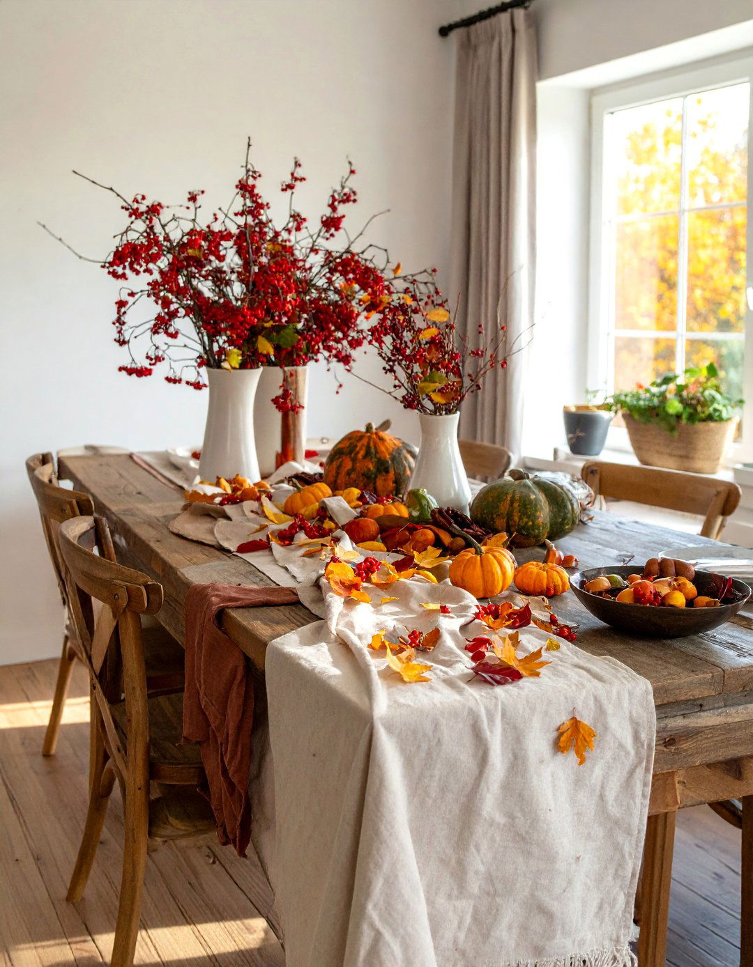 Berry and Branch Table Centerpiece - 20 fall table decor ideas