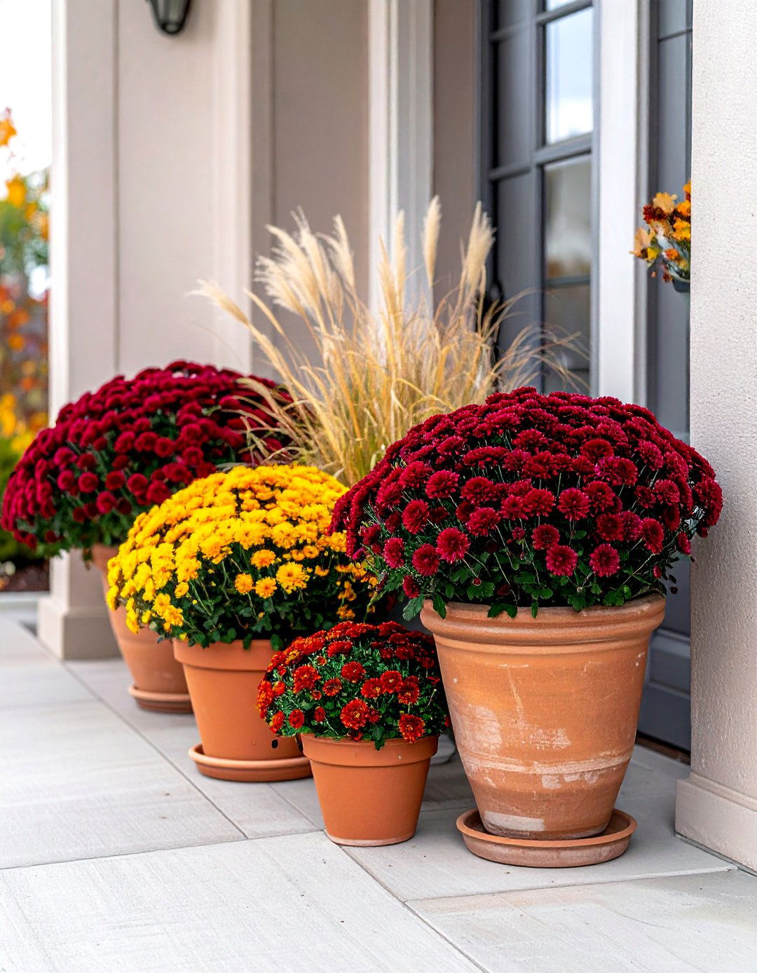 Chrysanthemum Container Gardens - 20 fall garden decor ideas