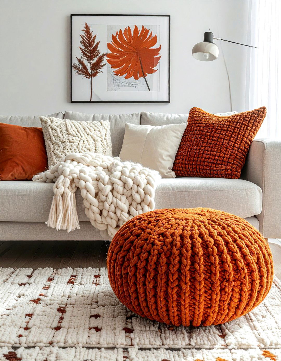 Chunky Knit Living Room Textiles - 20 living room fall decor ideas