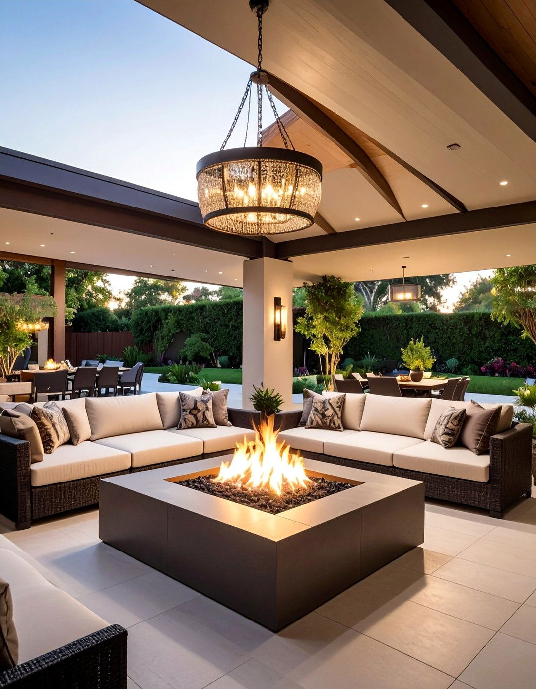 Covered Outdoor Living Room Firepit - 20 fall firepit ideas