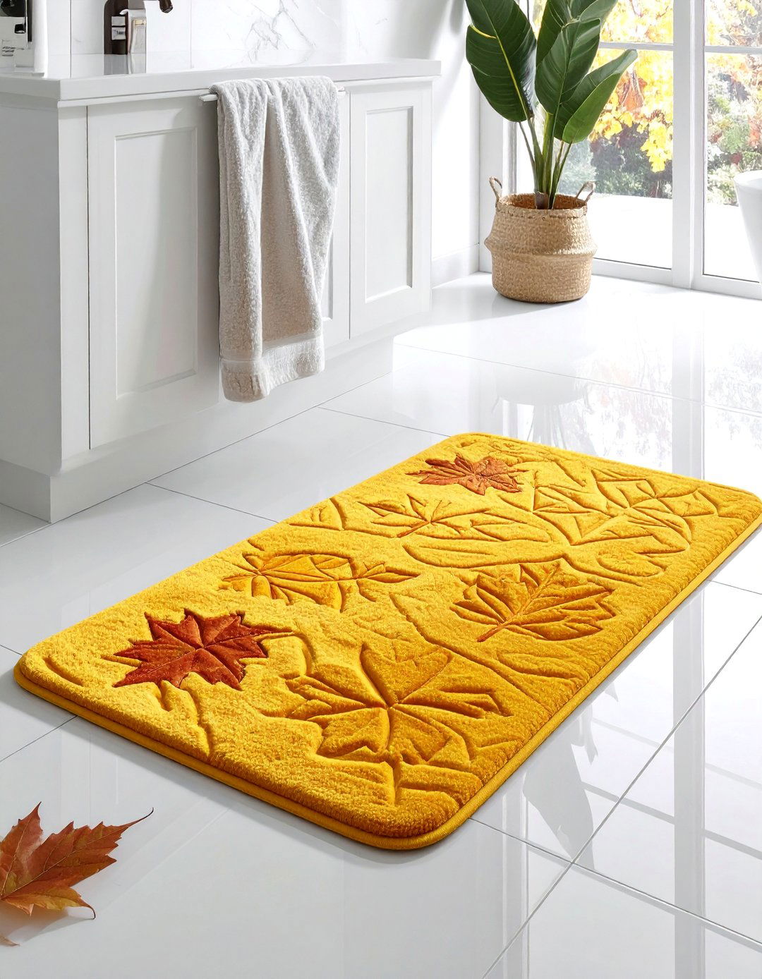 Cozy Bath Mat - 20 fall bathroom decor ideas