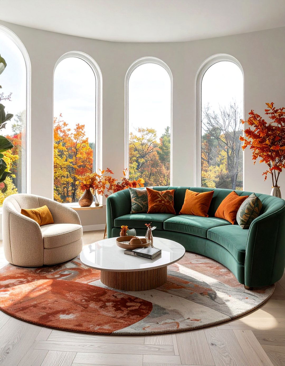 Curved Furniture - 20 fall decor trends 2025