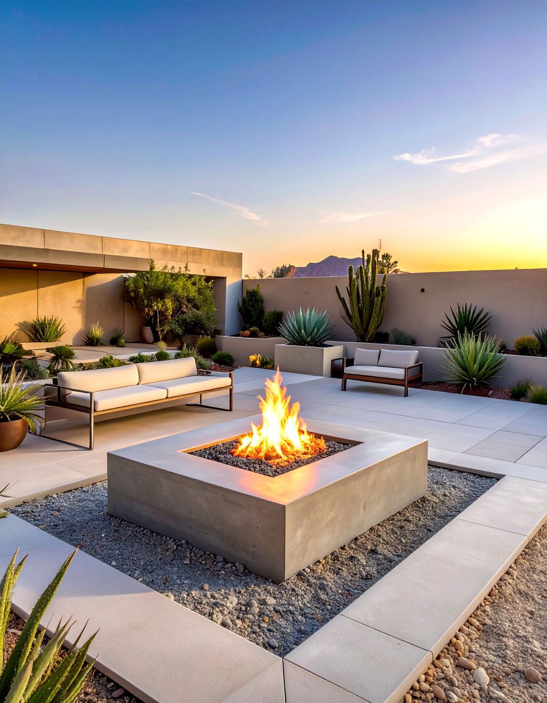 Desert Inspired Modern Firepit - 20 fall firepit ideas