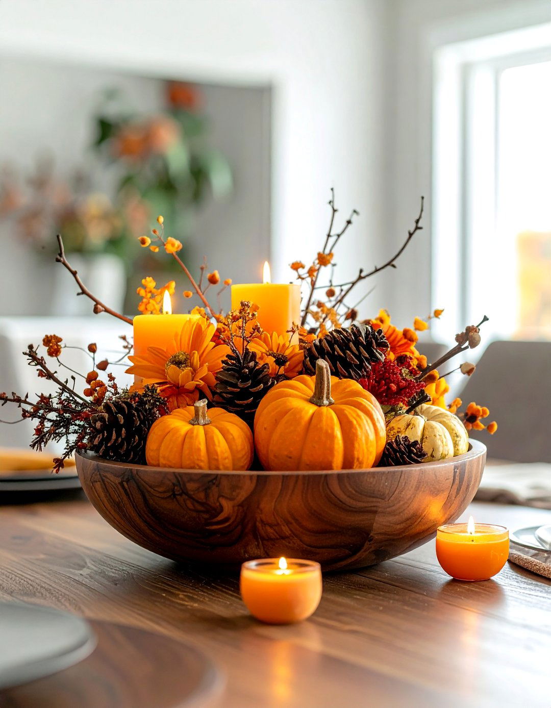 Dining Table Natural Centerpiece - 20 fall decor ideas