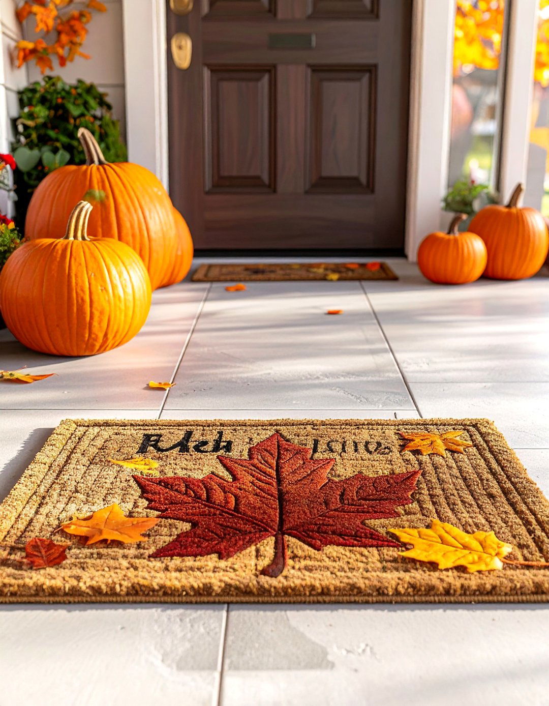Door Mat Welcome - 20 fall front door decor ideas