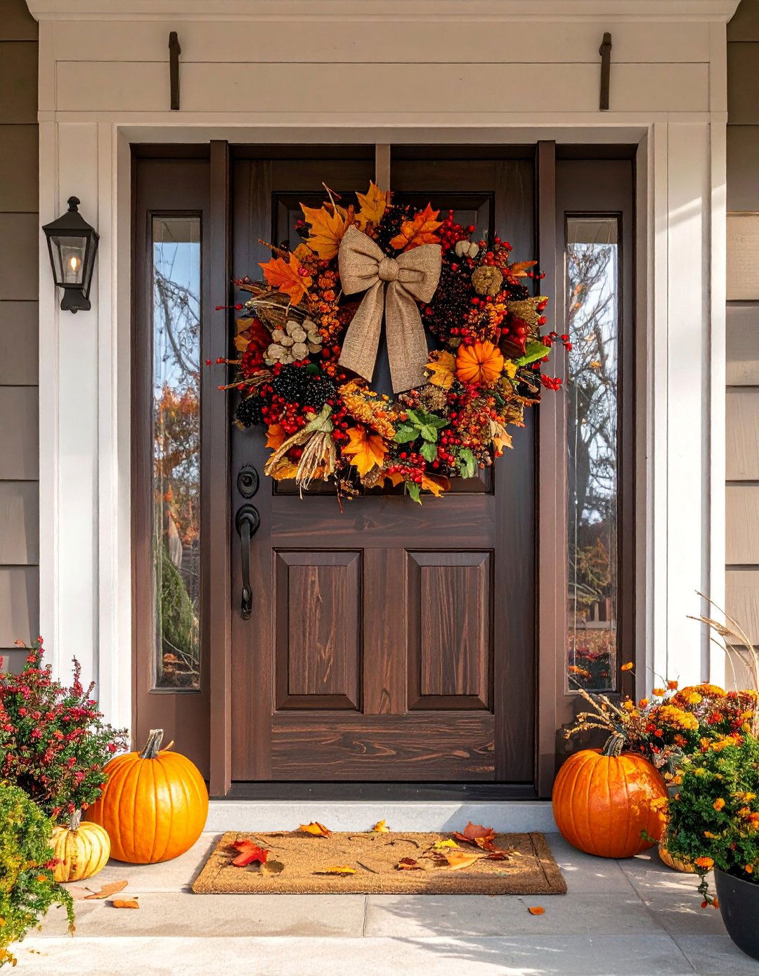 Doorway Wreath Showcase - 20 fall decor ideas