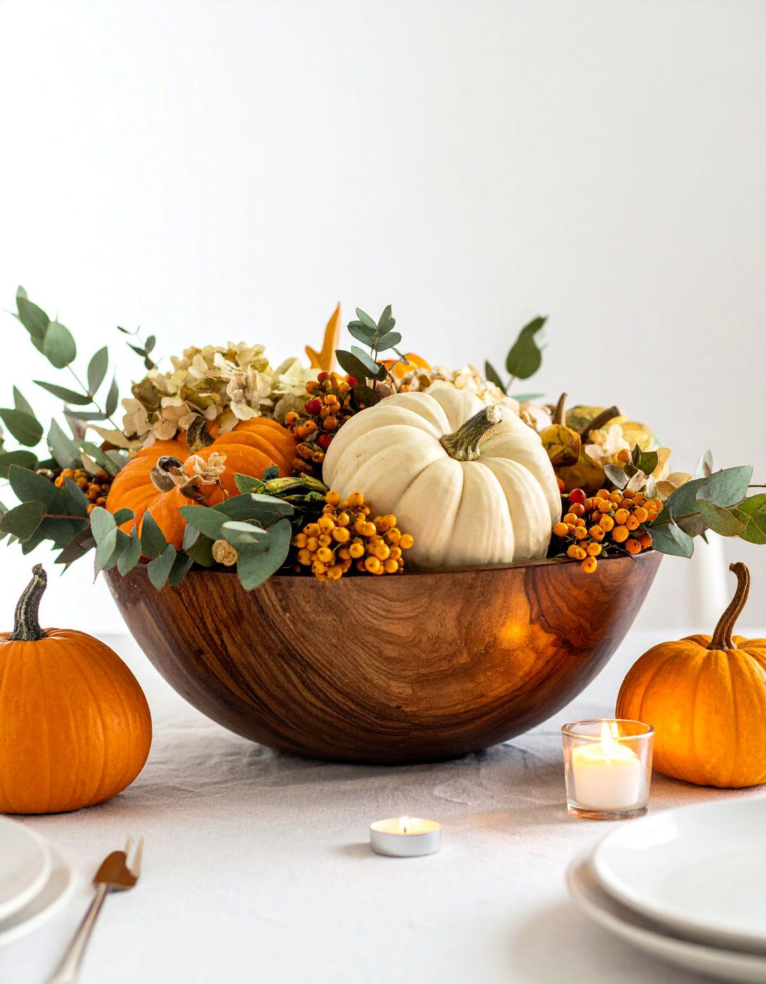 Dough Bowl Centerpiece Table - 20 fall table decor ideas
