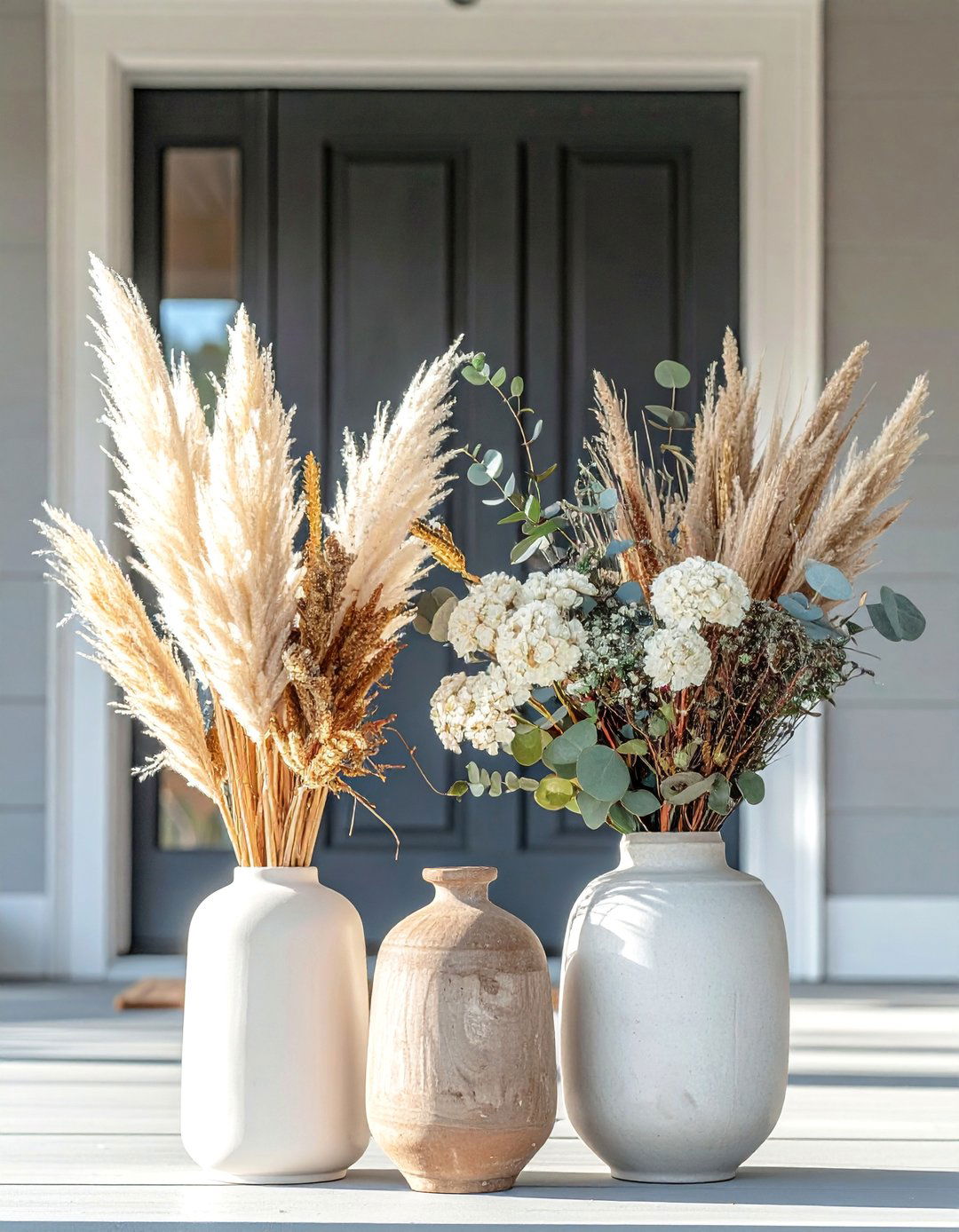 Dried Flower Arrangements - 20 modern fall porch decor ideas