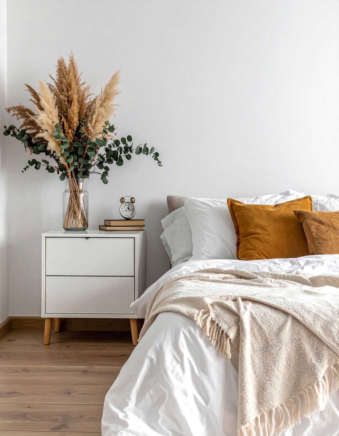 Dried Flowers and Natural Branches - 20 fall bedroom decor ideas