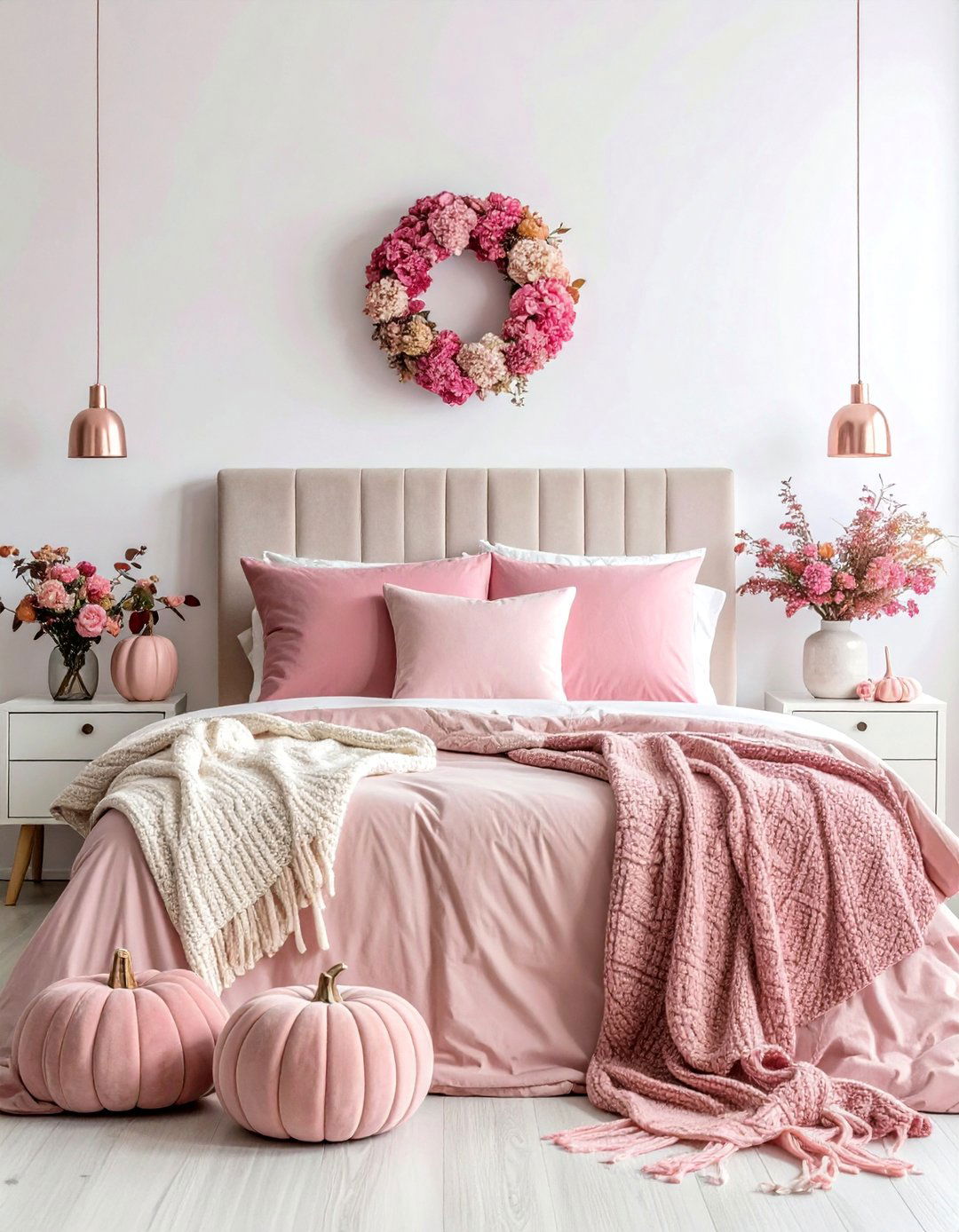 Dusty Rose Bedroom - 20 pink fall decor ideas