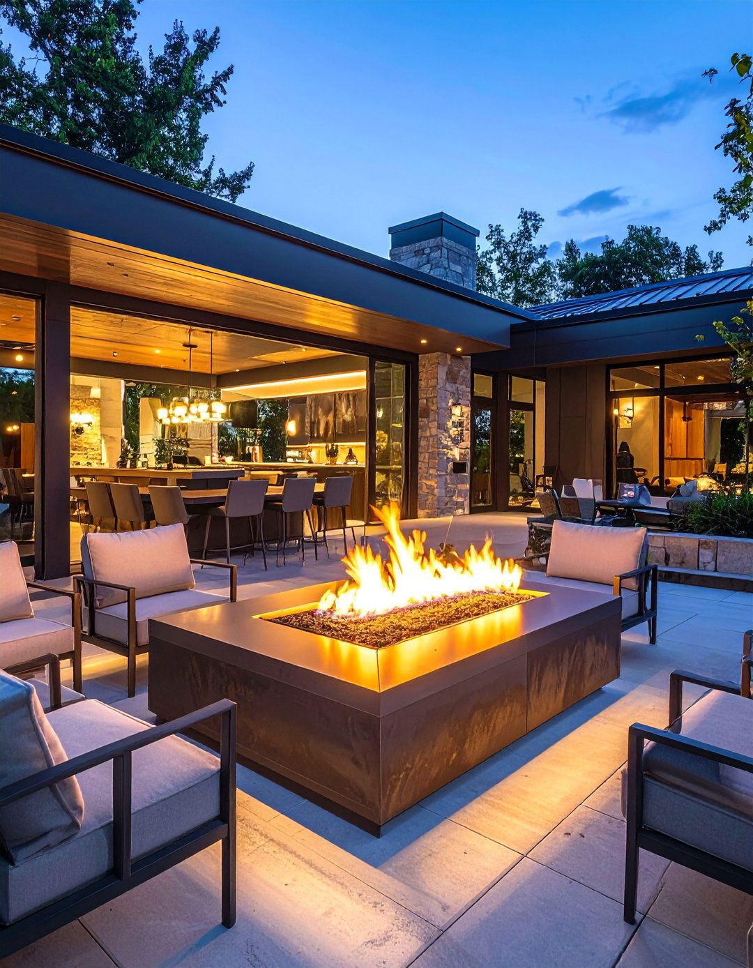 Elevated Firepit with Cocktail Height Seating - 20 fall firepit ideas