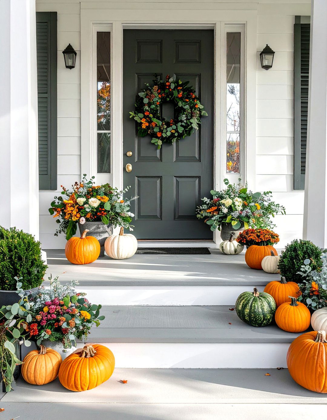 Eucalyptus and Greenery Focus - 20 modern fall porch decor ideas