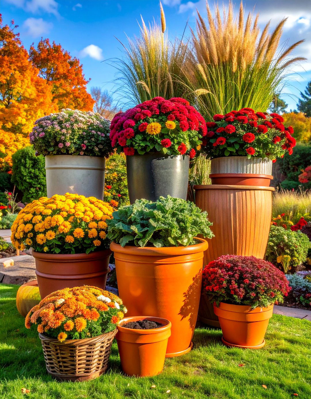 Fall Container Groupings - 20 fall garden decor ideas