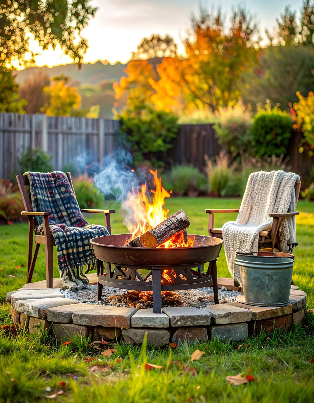 Farmhouse Wood Burning Firepit - 20 fall firepit ideas