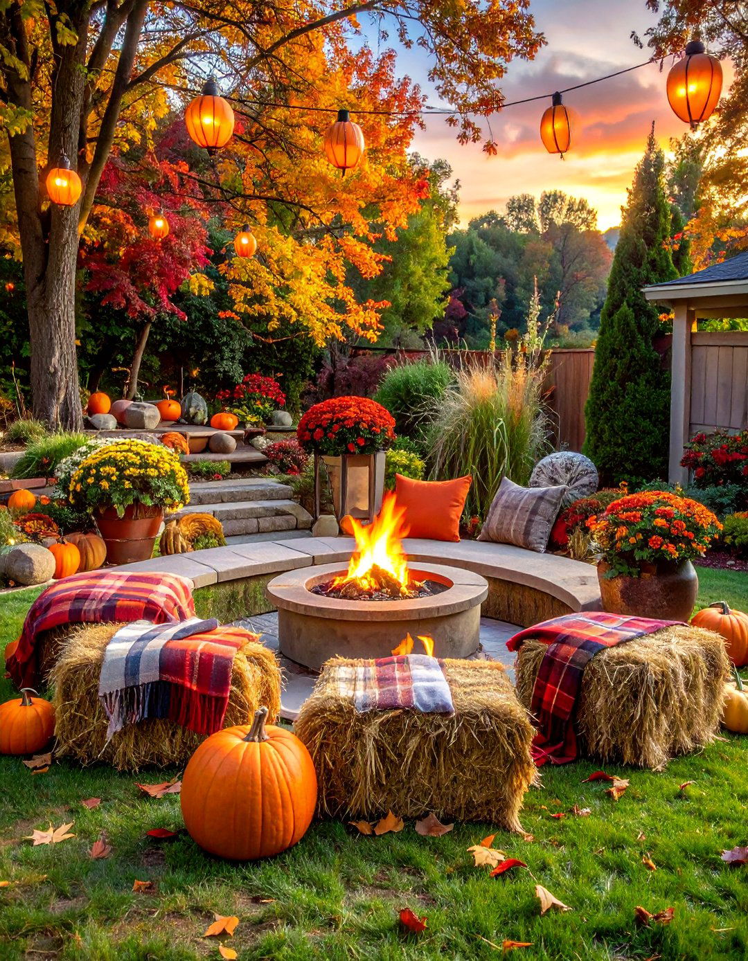 Fireside Seating Arrangements - 20 fall garden decor ideas