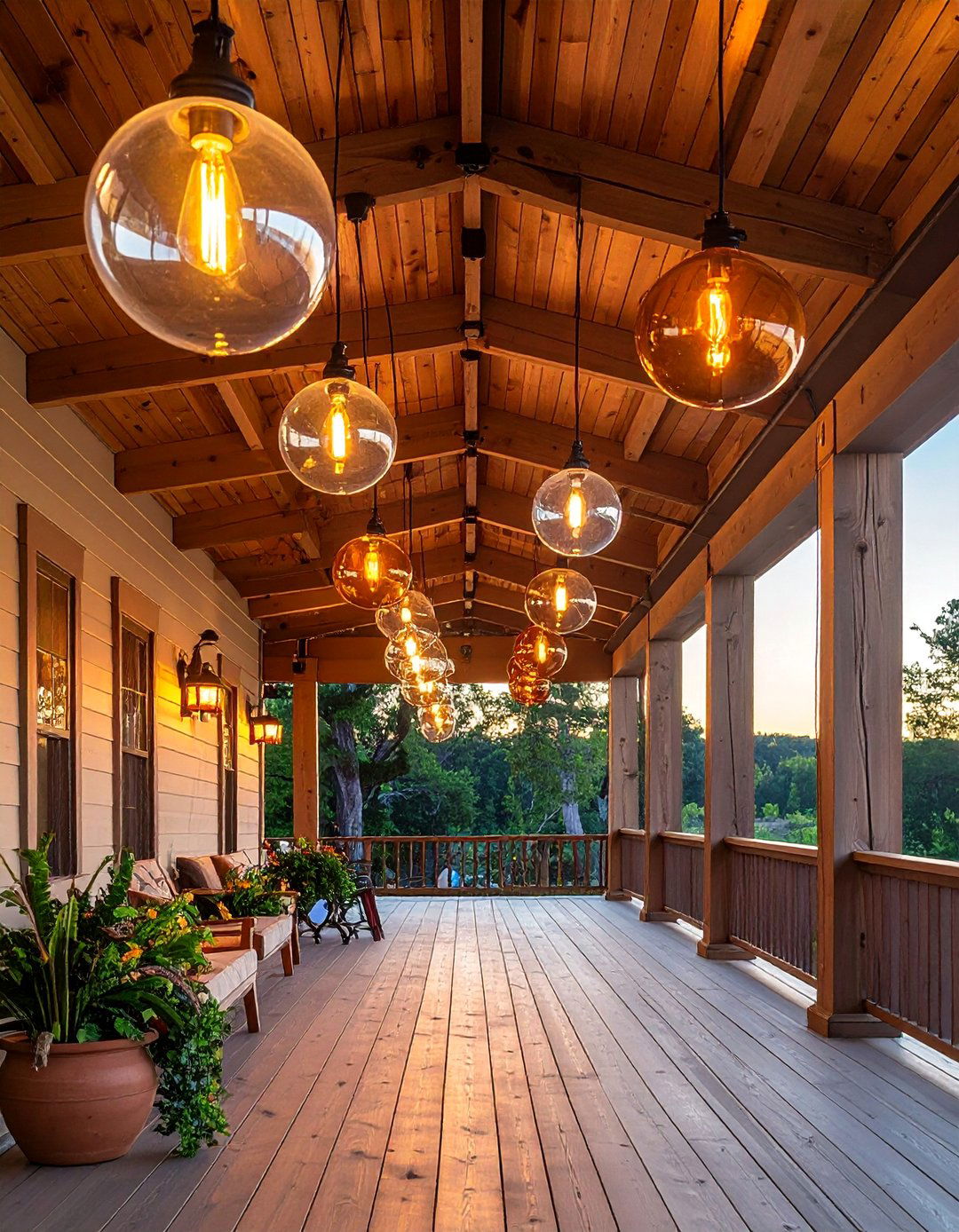 Globe Lights for Covered Porches - 20 fall lightning decor ideas