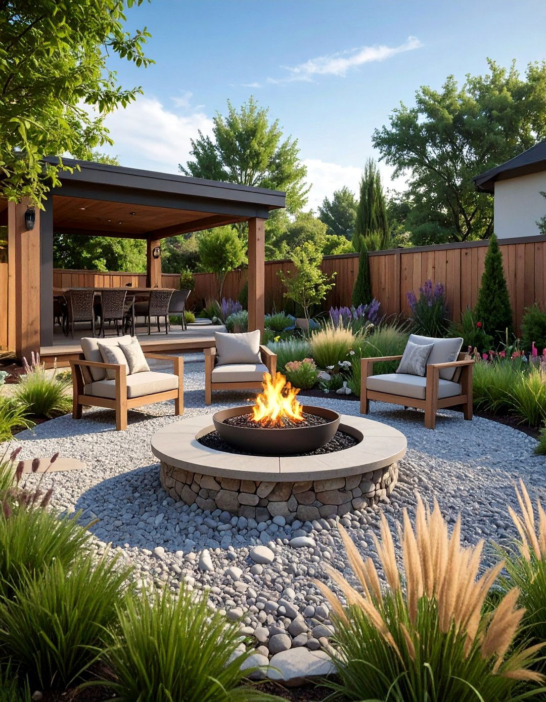 Gravel Garden Firepit Retreat - 20 fall firepit ideas