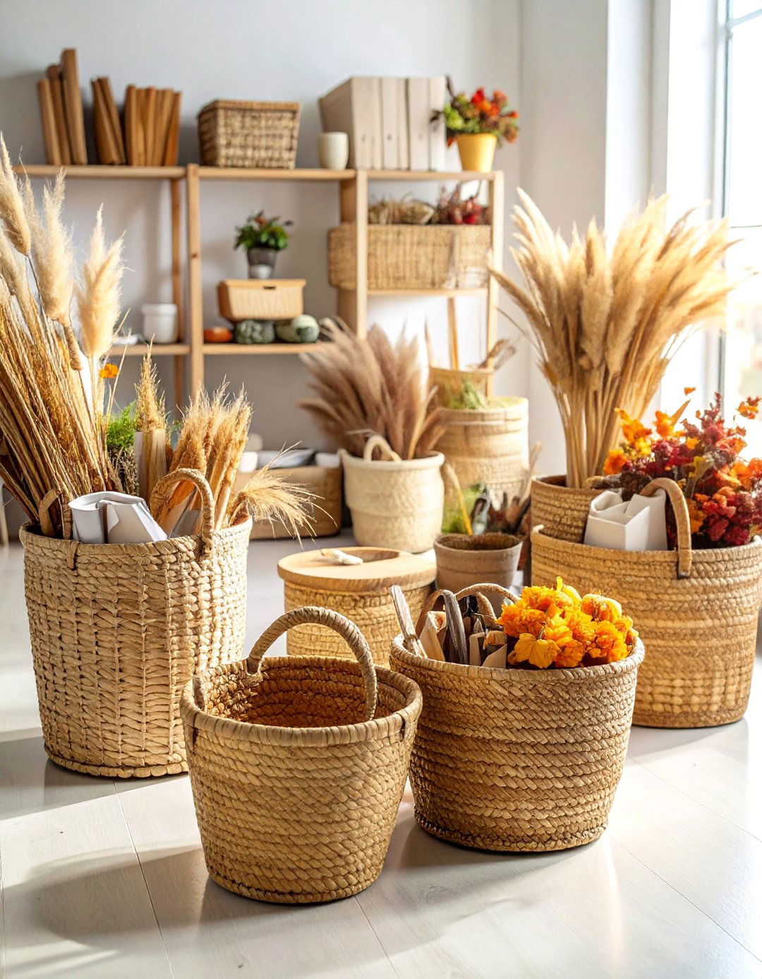 Harvest Basket Office - 20 fall office decor ideas