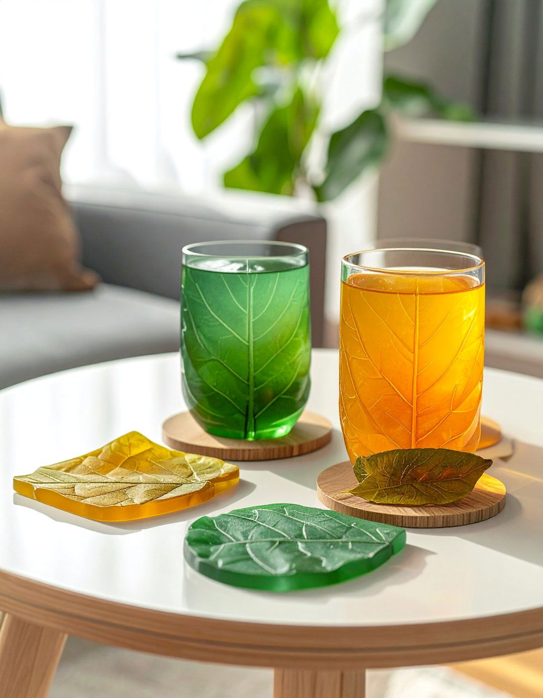 Leaf Coasters for Tables - 20 fall leaves decor ideas
