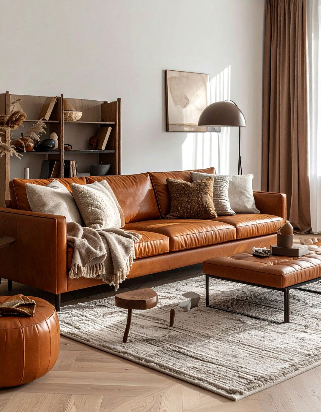 Leather Furniture Living Room Warmth - 20 living room fall decor ideas